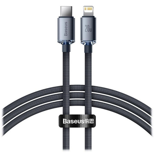 Купить Кабель Baseus Crystal Shine (CAJY000301) Type-C/Lightning 20W 2m (Black) 1208764
